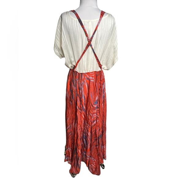 Free people Thousand Kisses Maxi Dress in Red Combo Sz M - Picture 5 of 9